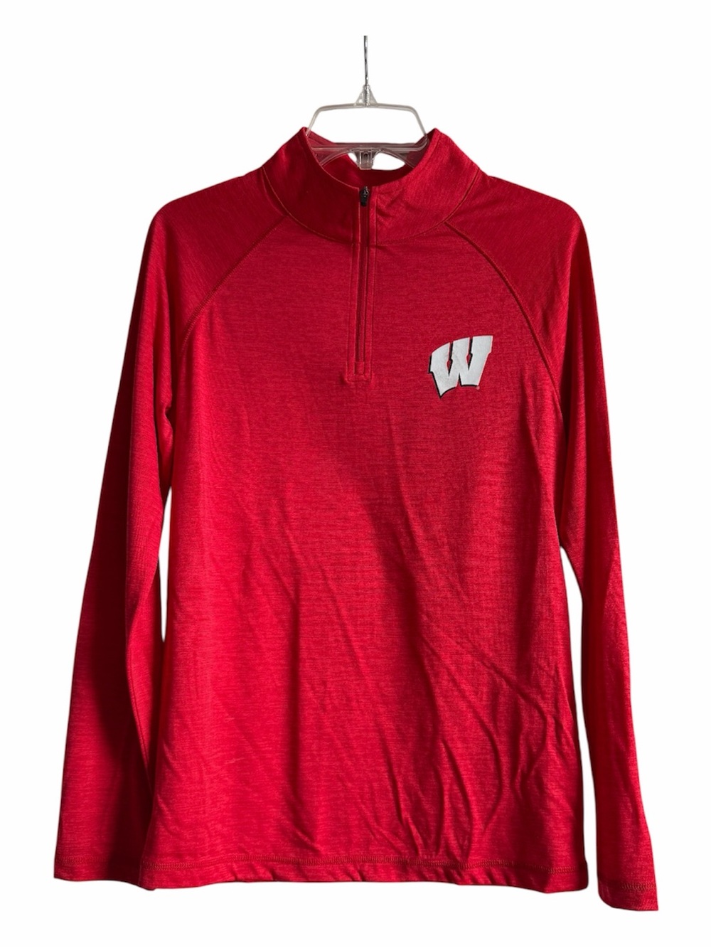 Fanatics Red Long Sleeve Quarter-Zip Top with White 'W' Chest Logo